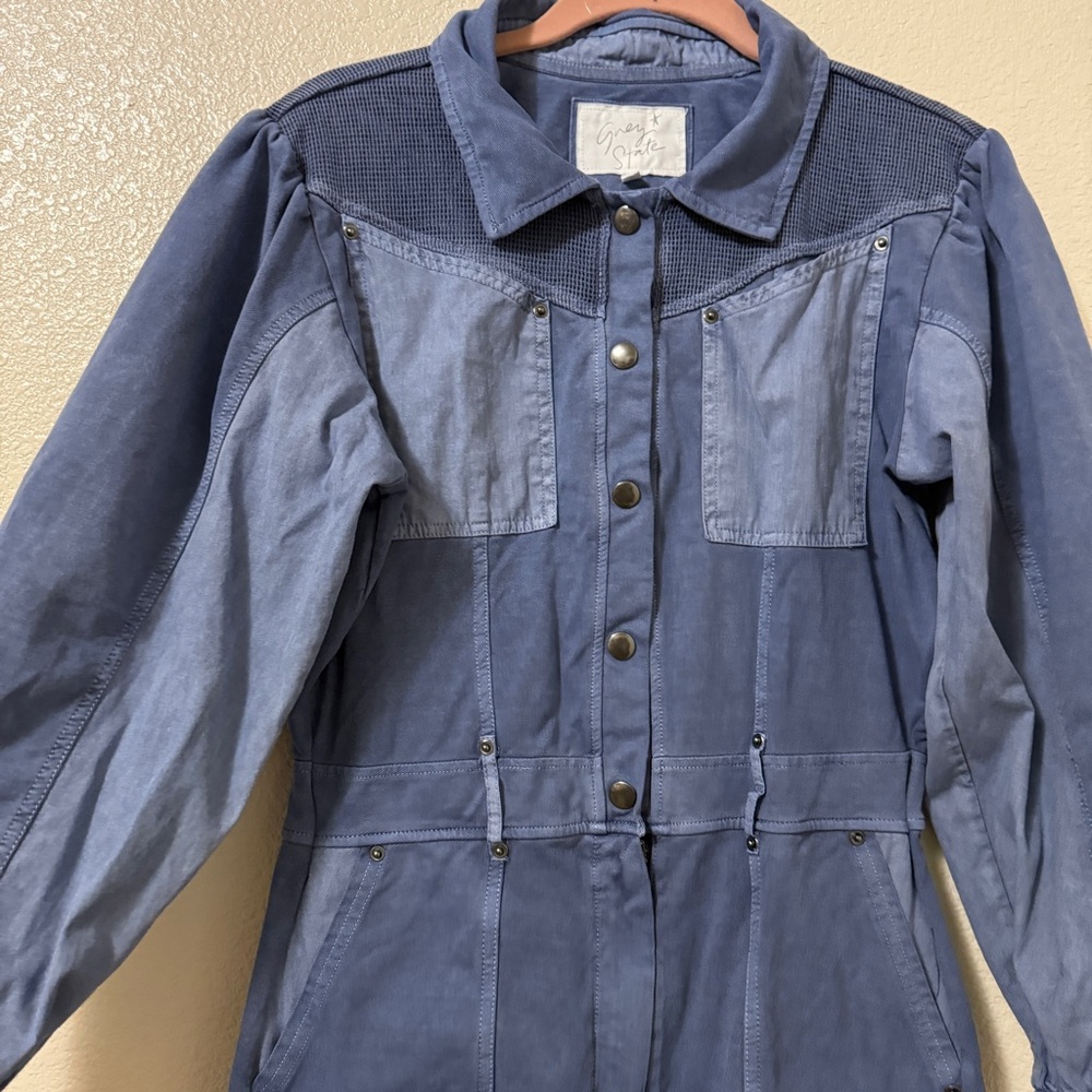 Grey‎ State Apparel Washed Indya Dress in Gray Blue Sz Small - Picture 4 of 11